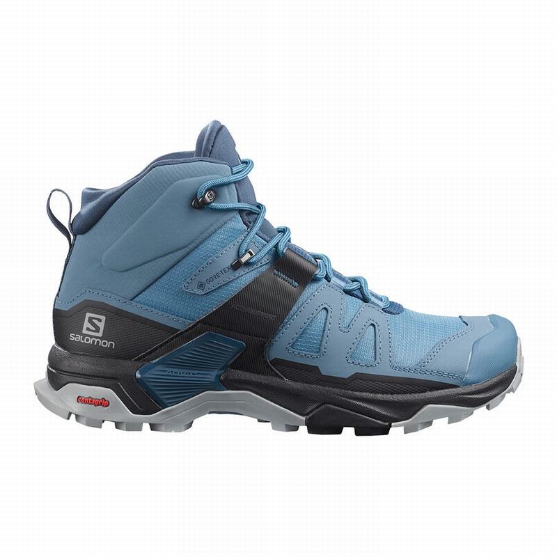 Botas De Montaña Salomon Mujer Azules / Negras - Salomon Argentina X ULTRA 4 MID GORE-TEX ,214056-HR